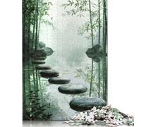 Puzzle de 1000 pièces en bambou avec marches harmonieuses pour adultes, puzzles en bois, casse-tête pour enfants, 1000 pièces (75 x 50 cm)