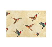 Puzzle de 1000 pièces en Bois pour Adultes - Motif colibris sur Fond Jaune