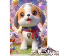 Puzzle de 1000 pièces en Bois représentant Un Adorable Chiot. Convient aux Adultes de Plus de 18 Ans. Idéal comme Cadeau. Dimensions : 38 x 26 cm.