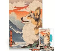 Puzzle de 1000 pièces en Bois représentant Un Welsh Corgi,découpé au Laser pour Un Assemblage Parfait et Stimulant,idéal pour Les Jours de Pluie (38x52cm)