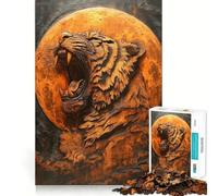 Puzzle de 1000 pièces en Bois sculpté représentant Un Tigre, pour Adultes et Adolescents, Jeu de réflexion apaisant, Cadeau de Noël idéal 50x75cm