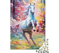 Puzzle de 1000 pièces en Bois sur Le thème des Chevaux - Jeu éducatif et Stimulant - Idée Cadeau de Noël - 1000 pièces (75 x 50 cm)
