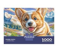 Puzzle de 1000 pièces en Carton épais de qualité représentant Un Welsh Corgi,avec Un Sourire éclatant.Les Adultes,ce Puzzle Peut encadré et constitue Un Passe-Temps ou Une Anniversaire: 52 x 38 cm.