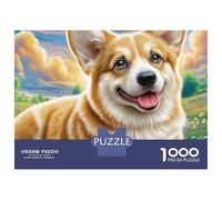 Puzzle de 1000 pièces en Carton épais et Lisse représentant Un Welsh Corgi dans Un pré Chaleureux.Adultes,ce Puzzle Peut être encadré et constitue Une activité familialee de.Dimensions：52 x 38 cm.