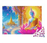 Puzzle de 1000 pièces en Carton Lisse Mat,Motif Lotus,idéal pour se détendre et méditer.Parfait pour Les Adultes et Les Couples,même Les Plus expérimentés.Dimensions : 70 x 50 cm.