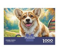 Puzzle de 1000 pièces en Carton Lisse sans poussière,Motif Bouquet de Fleurs,représentant Un Welsh Corgi.Adultes,ce Puzzle Peut être encadré constitue Une activité familialee.Dimensions: 52 x 38 cm.