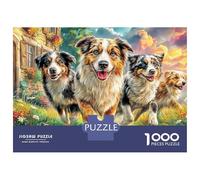 Puzzle de 1000 pièces en Carton Mat résistant, Motif Chiens en Pleine Course, idéal pour Adultes. À encadrer. Cadeau d'anniversaire. Loisirs calmes. 70 x 50 cm.