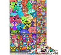 Puzzle de 1000 pièces en Carton, Motif Monstres colorés de Dessins animés, Jouet éducatif, pour Les fêtes (38 x 26 cm).