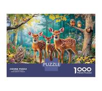 Puzzle de 1000 pièces en Carton Premium Anti-poussière, représentant Une scène de Cerfs dans la forêt. Adultes, ce Puzzle est se détendre et Jouer à Plusieurs en intérieur. Dimensions : 70 x 50 cm.