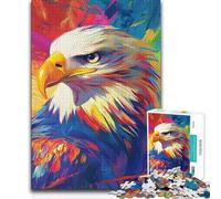 Puzzle de 1000 pièces en Couleurs représentant Un Aigle, Un Cadeau d'anniversaire Amusant et Humoristique pour Les 14 Ans et Plus 38x26cm