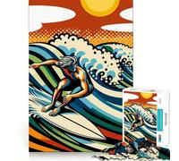 Puzzle de 1000 pièces en Couleurs, Style Pop Art, sur Le thème du Surf, pour Adolescents Un Jeu de logique Puissant, Une activité à Faire à la Maison, des Bords Nets et Un Cadeau précieux 50x75cm