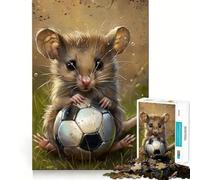 Puzzle de 1000 pièces en Forme de Ballon de Football et de Souris, idéal pour Les Adolescents, pour améliorer Leur mémoire, Un Passe-Temps Calme et précis, Cadeau d'anniversaire (38x26cm)