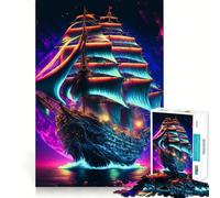 Puzzle de 1000 pièces en Forme de Bateau Pirate, coloré, pour Adolescents, améliore la mémoire, détend l'esprit, Cadeau créatif aux Bords Nets (38x52cm)