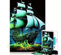 Puzzle de 1000 pièces en Forme de Bateau Pirate, coloré, pour Adultes, Jeu de logique et de détente, Bords Lisses, Cadeau saisonnier (50x75cm)