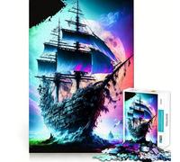 Puzzle de 1000 pièces en Forme de Bateau Pirate, coloré, pour Adultes, Jeu de logique Stimulant et apaisant, Bords Nets, Cadeau touchant (38x26cm)