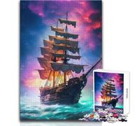 Puzzle de 1000 pièces en Forme de Bateau Pirate, Jeu intellectuel et éducatif, pour Un Père Noël Secret Dimensions : 38x52cm