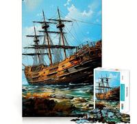Puzzle de 1000 pièces en Forme de Bateau pour Adolescents, Jeu Intelligent pour Passer du Temps Ensemble, Assemblage d'image, œuvre d'art 38x26cm