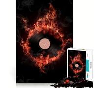 Puzzle de 1000 pièces en Forme de Disque Vinyle Musical pour Adultes et Adolescents, Jeu de logique, détente, découpe de précision, (38x26cm)