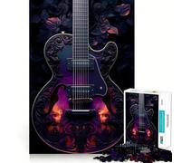 Puzzle de 1000 pièces en Forme de Guitare électrique ornée pour Adultes, Jouet cognitif pour Partager Un Moment de complicité, Motif à Assembler, pour Les vœux du Père Noël (38x26cm)