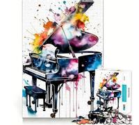 Puzzle de 1000 pièces en Forme de Piano, coloré, pour Adultes, pour stimuler la mémoire, Passe-Temps à la Maison, décoration Murale (50x75cm)