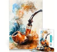 Puzzle de 1000 pièces en Forme de Pipe à Fumer pour Adultes Jeu de mémoire et de réflexion Découpe Fine Finition Premium Un Moyen captivant de Passer Le Temps (38x52cm)