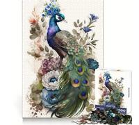 Puzzle de 1000 pièces en Forme de Plume de Paon pour Adultes, Jeu d'esprit et de réflexion, Divertissement d'intérieur, découpe de précision, pour Les fêtes (38x26cm)