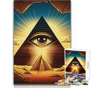 Puzzle de 1000 pièces en Forme de Pyramide de l'œil Qui voit Tout, pour Adolescents : Un Jeu Stimulant et éducatif pour Toute la Famille Dimensions : 38x26 cm