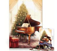Puzzle de 1000 pièces en Forme de Sapin de Noël et de Piano pour Adolescents améliore la mémoire, détend l'esprit, Cadeau créatif aux Bords Nets (38x52cm)
