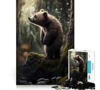 Puzzle de 1000 pièces en forme d'ours avec des pièces sur mesure, un jeu cognitif qui invite à jouer confortablement et offre un motif de Noël à décorer (38 x 26 cm)