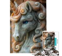 Puzzle de 1000 pièces en Jade Sculpture de Licorne activités Amusantes à la Maison Jeu éducatif de Course de Vitesse Manuelle pour Les 14 Ans et Plus (38x52cm)