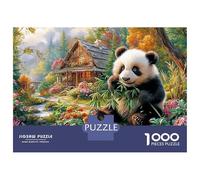 Puzzle de 1000 pièces en Mat résistant,représentant Un Petit Panda géant dans la Prairie ou la forêt.Adultes, encadrable et comme d'anniversaire. Un Loisir Calme et Amusant. Dimensions : 70 x 50 cm.