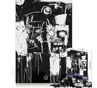 Puzzle de 1000 pièces en Noir et Blanc avec Figures abstraites pour Adultes Activité relaxante et stimulante pour la mémoire Assemblage sans Couture Idée Cadeau pour Les fêtes (38x26cm)