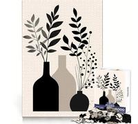 Puzzle de 1000 pièces en Noir et Blanc représentant Une Nature Morte Florale,idéal pour Les Adolescents,pour se concentrer et s'occuper Pendant Les Moments de détente Un Cadeau Charmant et Facile