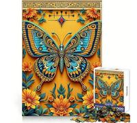 Puzzle de 1000 pièces en Papier découpé orné de Papillons Bleus et de Motifs Floraux,idéal pour Les Adolescents Un Cadeau Unique,Stimulant la réflexion et la Pleine Conscience grâce à Son Assemblage