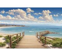 Puzzle de 1000 pièces en Papier pour Adultes - Pont en Bord de mer sous Un Ciel Bleu - Un Chef-d'œuvre Qui stimule la créativité et Le Plaisir - 50 x 70 cm