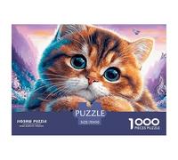 Puzzle de 1000 pièces en Papier Premium représentant Un Chat, Un Jeu éducatif pour Le Cerveau. Ce Puzzle pour Les Adultes, Les Adolescents et. Un Cadeau Parfait de Famille: 70 x 50 cm / 1000 pièces.