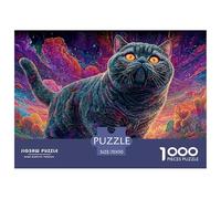 Puzzle de 1000 pièces en Papier Premium représentant Un Chat, Un Jeu éducatif pour Le Cerveau. Ce Puzzle pour Les Adultes, Les Adolescents et. Un Cadeau Parfait de Famille: 70 x 50 cm / 1000 pièces.