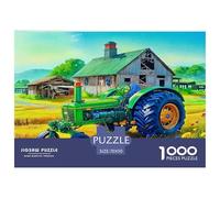 Puzzle de 1000 pièces en Papier recyclé représentant Un Tracteur Vert dans Une Vieille Grange. Idéal pour décorer Un Mur et se détendre. Jeu éducatif. Dimensions : 70 x 50 cm.