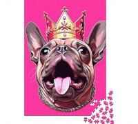 Puzzle de 1000 pièces en Papier représentant Un Bouledogue français - Activité familiale - Cadeau de Noël - 38 x 26 cm