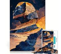 Puzzle de 1000 pièces en Pierre minérale représentant Un Sphinx du désert Un Art de l'aura idéal pour Les Adolescents Jeu de logique Claire Passe-Temps apaisant découpe Parfaite Cadeau Classique