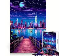 Puzzle de 1000 pièces en Pixel Art inspiré des Jeux d'arcade New-yorkais,idéal pour Adultes Stimule la mémoire et Offre Un Divertissement agréable Cadeau créatif et Solide (38x26cm)