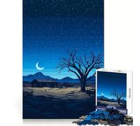 Puzzle de 1000 pièces en Pixel Art représentant Un Paysage Nocturne avec Une Maison abandonnée,idéal pour Les Adolescents (50x75cm)