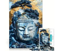 Puzzle de 1000 pièces en Porcelaine recyclée représentant Un Bouddha, idéal pour Les Adolescents, Un Jeu Stimulant pour Le Cerveau, Un Cadeau saisonnier et apaisant (50x75cm)