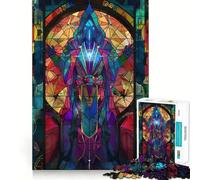 Puzzle de 1000 pièces en Verre coloré pour Adultes, Jeu Intelligent Anti-Stress, Motif à Assembler, Surprise de Noël 38x26cm