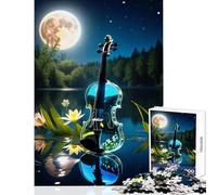 Puzzle de 1000 pièces en Verre Transparent représentant Un Violon Jouet Anti-Stress pour Un échange de Cadeaux Jeu éducatif avec liste de souhaits du Père Noël Dimensions 38x52cm