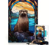 Puzzle de 1000 pièces en vitrail, Motif Sceau, pour Adolescents Jeu de logique, Simple et Amusant, Bords Lisses, Cadeau élégant (38x52cm)