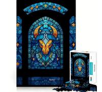 Puzzle de 1000 pièces en vitrail représentant Le Signe du Taureau, idéal pour Les Adolescents Un Jeu d'adresse pour stimuler Le Cerveau, se détendre et s'évader Cadeau attentionné 38x52cm