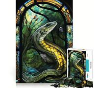 Puzzle de 1000 pièces en vitrail représentant Un Serpent de mer, pour Adultes et Adolescents Jouet Anti-Stress et créatif, idéal pour Les fêtes (38x26cm)