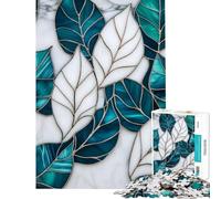 Puzzle de 1000 pièces en vitrail représentant Une Feuille idéal pour Un Jeu éducatif Un Apprentissage ludique Un Cadeau d'anniversaire ou Une décoration intérieure (Dimensions 38x26cm)