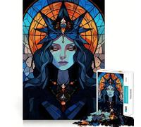 Puzzle de 1000 pièces en vitrail sur Le thème de la sorcière, Collection Joy Quality Edge Art, pour Adultes (50x75cm)